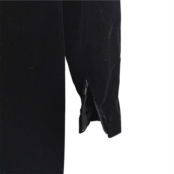 Vintage 80s Nina Ricci Velvet Lace Maxi Dress Long Sleeves Ruffle Taffeta France - Picture 8 of 9